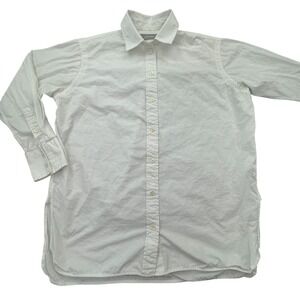 Everlane Shirt Women 0 White Side Slit Classic Long Sleeve Collared Button Down